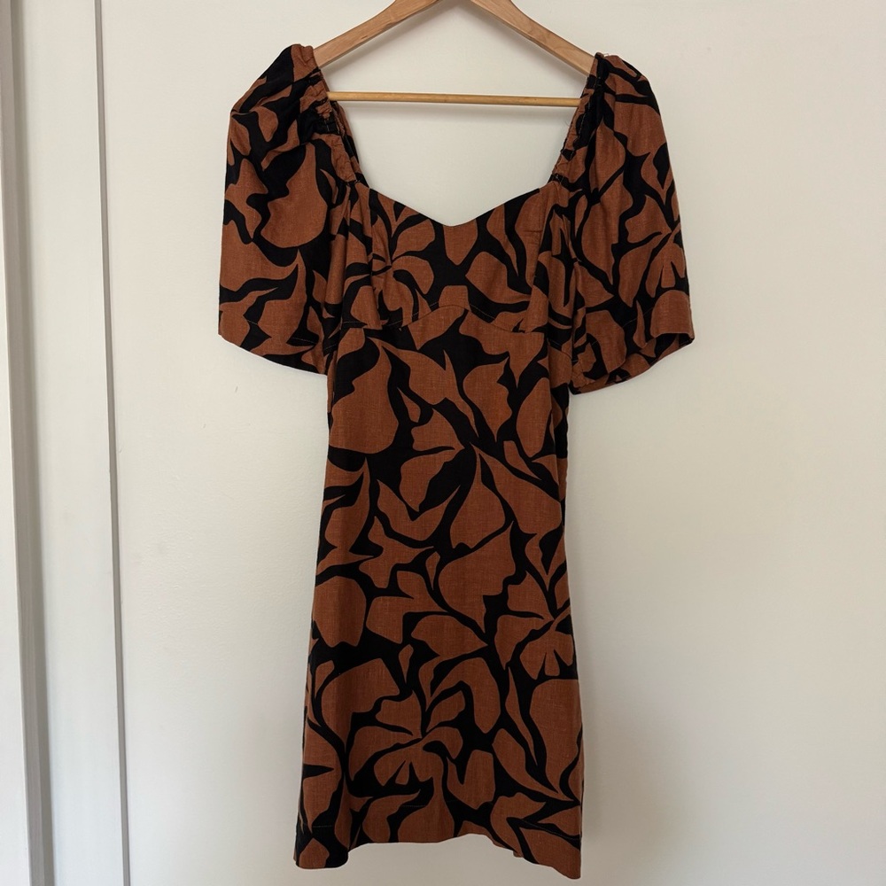 Linen-blend dress